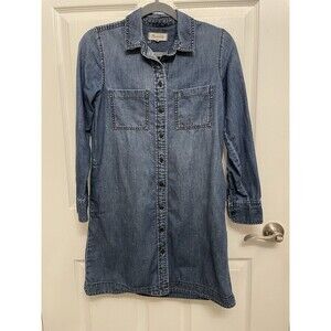Madewell Denim Shirt Dress Long Sleeve Button Up Women’s Size XXS